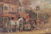 Pollard, James A Meet Outside The Swan inn oil painting